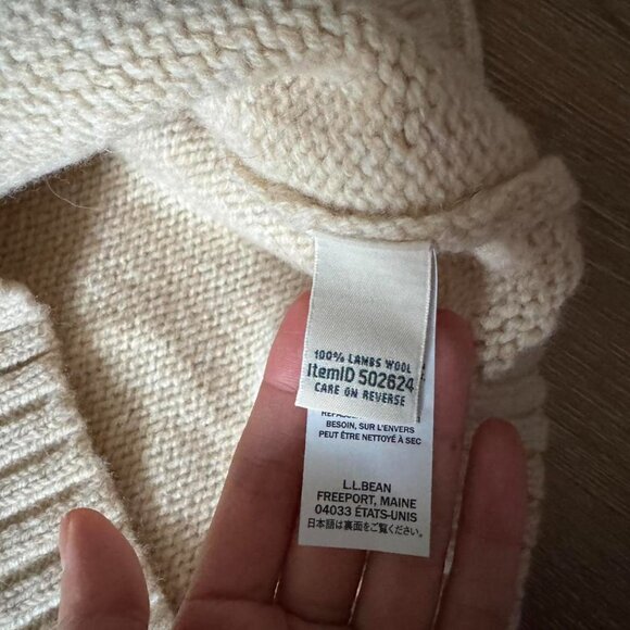 LL Bean Women’s Cream/Brown Fair Isle Crew Neck Sweater Size M - Picture 5 of 5